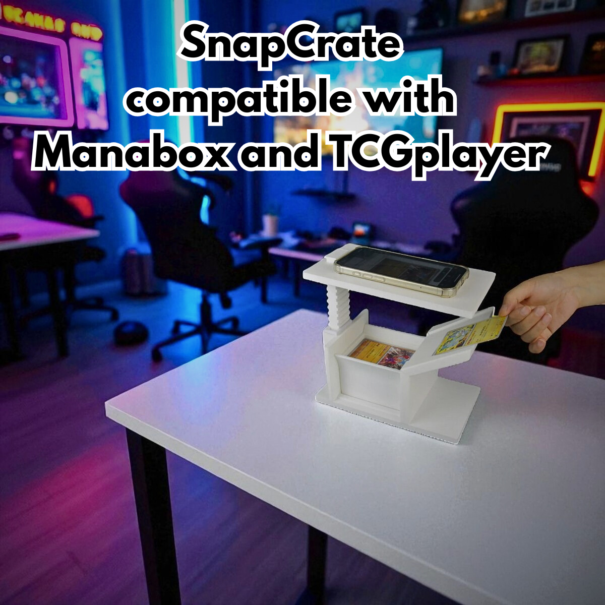 Card Slinger for TCG & MTG |Sports Card Scanner with Stand | Trading Card Scanner Holder | Quickly Scan Gathering Accessories